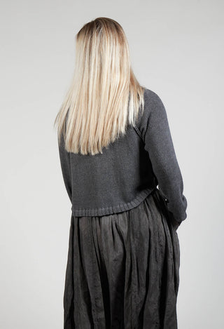 Ribbed Cardigan in Coal Cloud