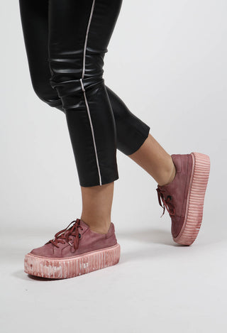Ribbed Platform Shoes in Amaretto