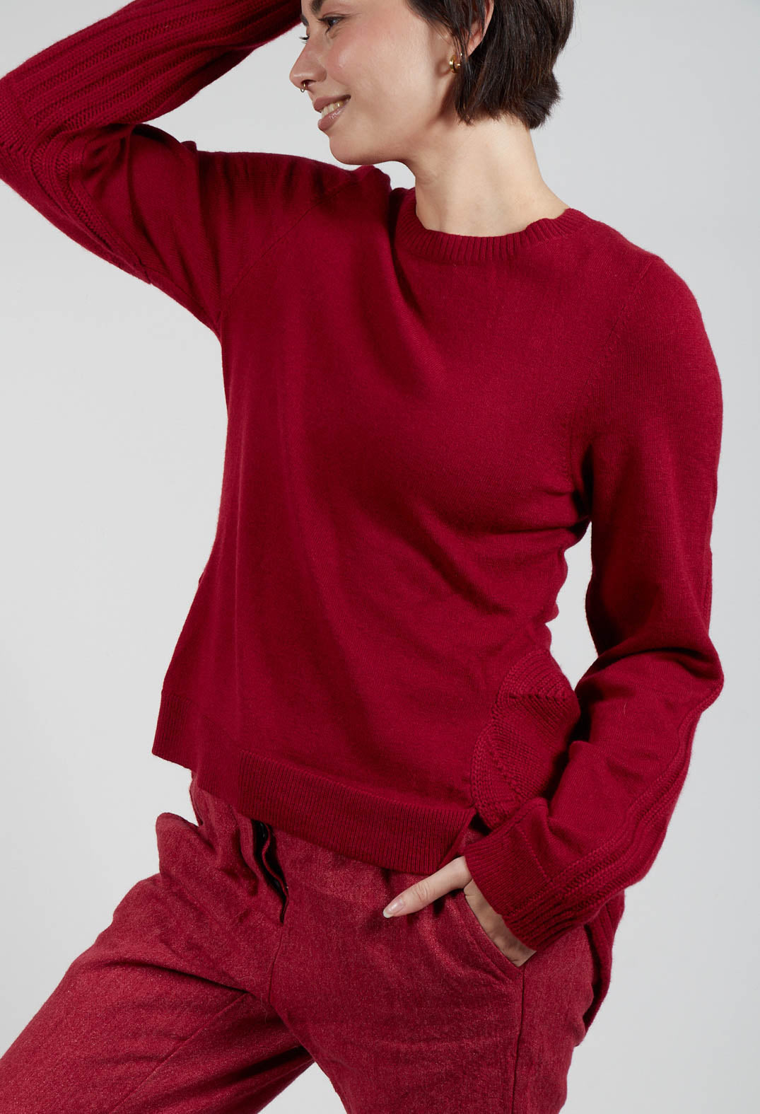Ribbed Sleeve Jumper in Sunset