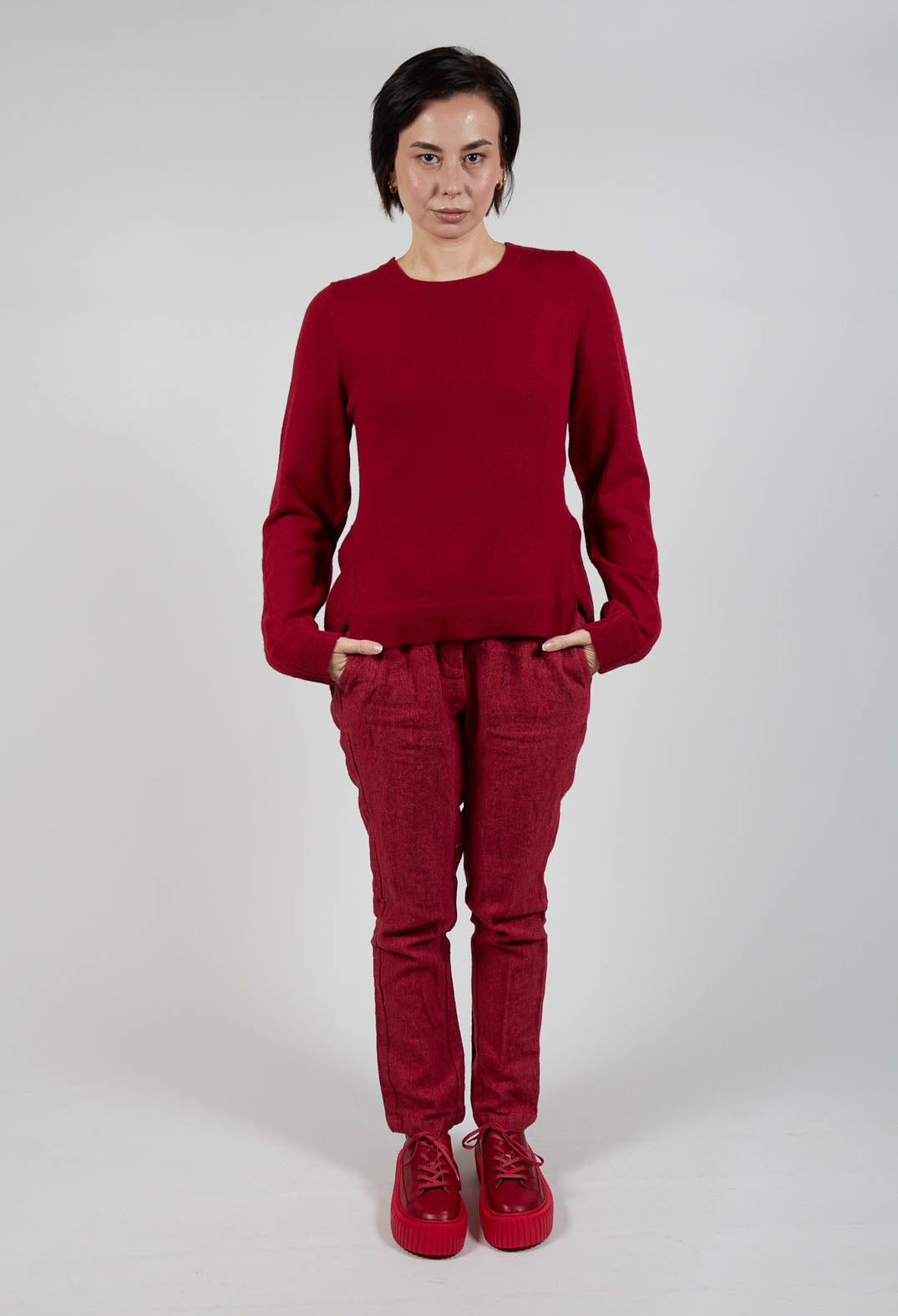 Ribbed Sleeve Jumper in Sunset