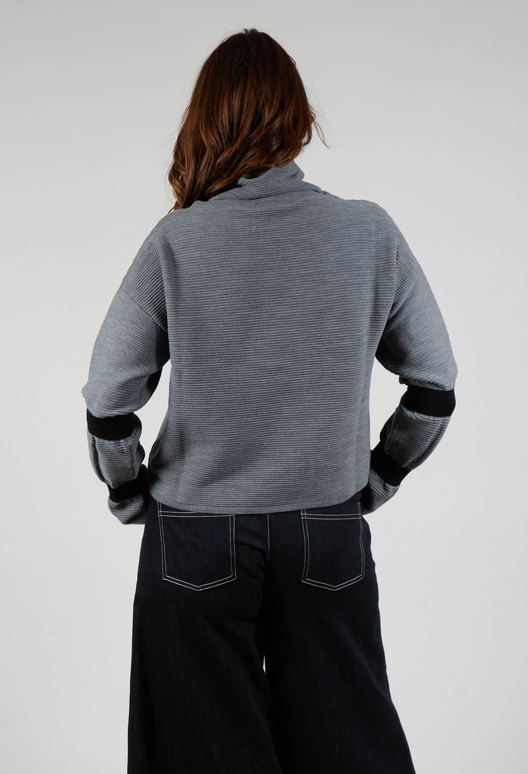 Ribbed Sweater in Steel Grey