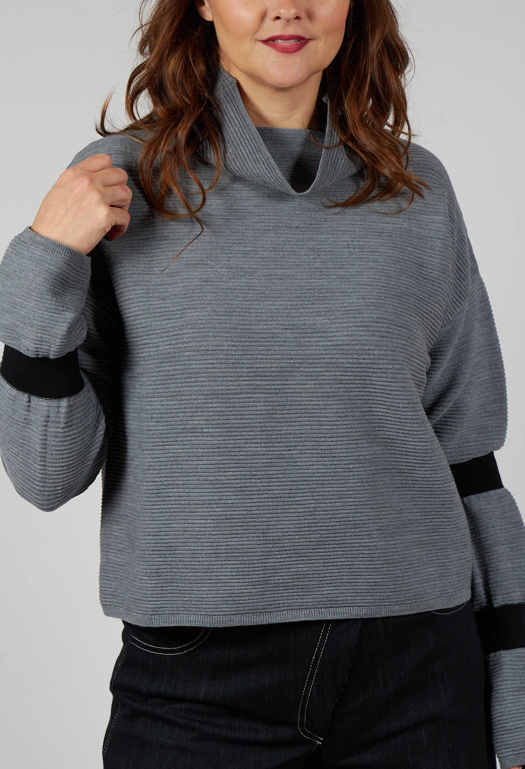 Ribbed Sweater in Steel Grey