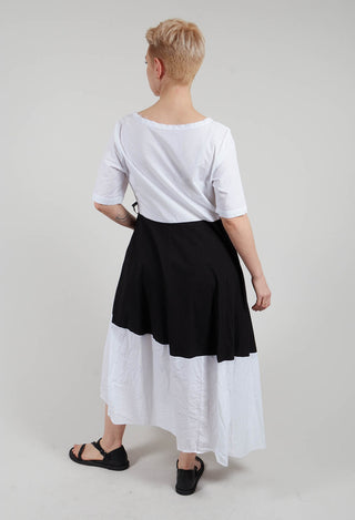 Riko Dress in White with Black