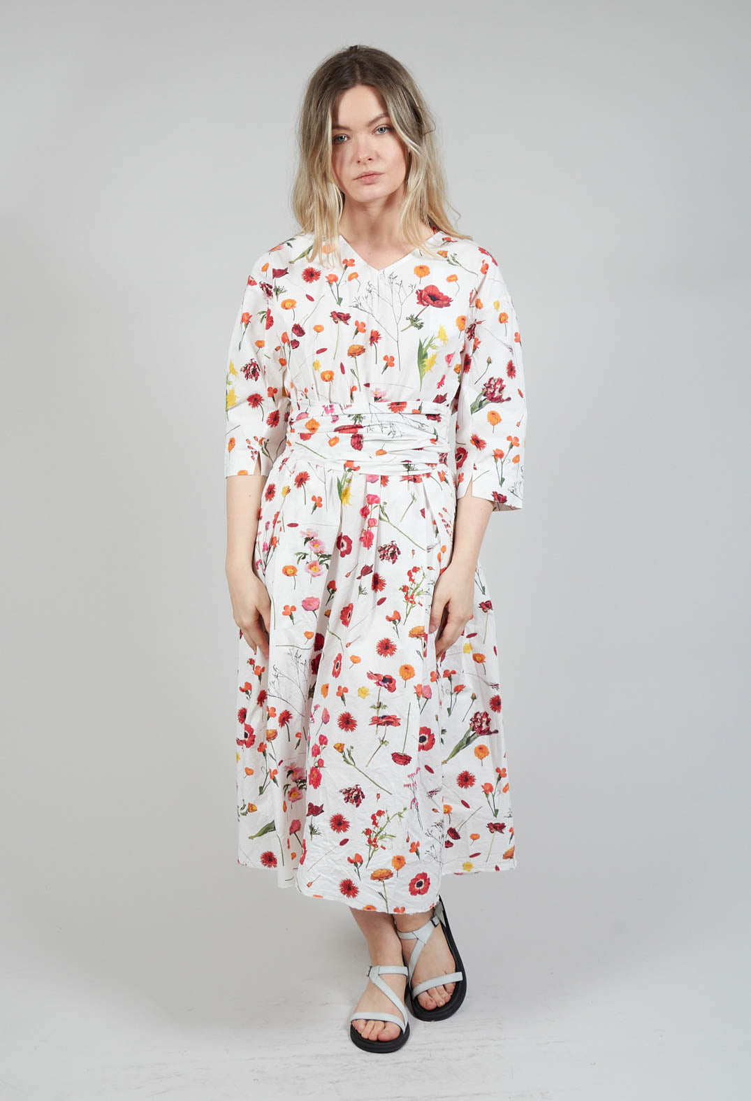 Roele Dress in Red Flower Print