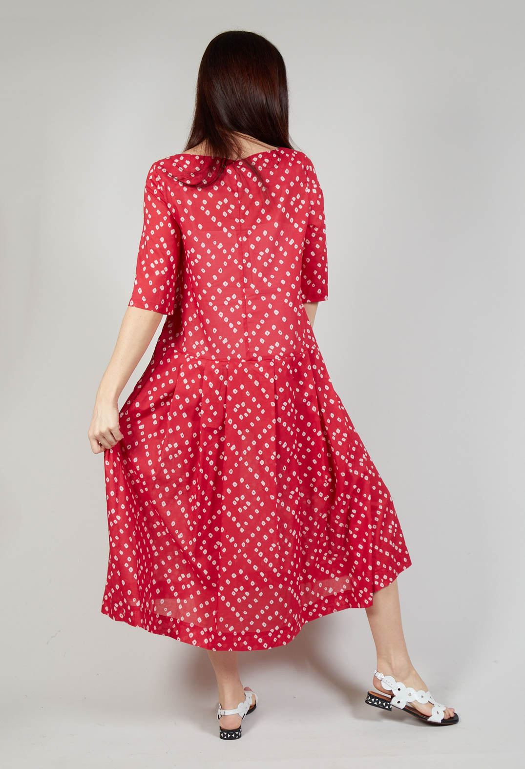 Rombo Patterned Dress in Rosso