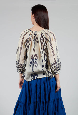 Rosita Aztec Top in Ecru