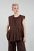 Round Neck Peplum Top in Licorice