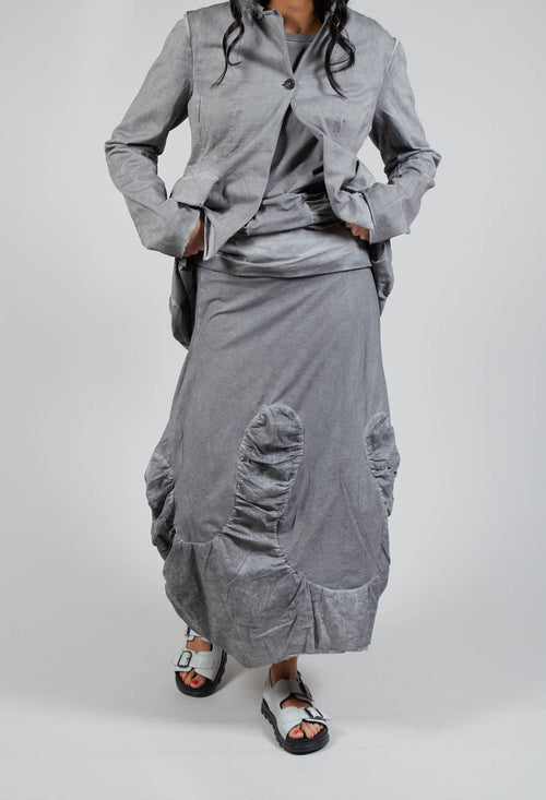 Ruched Balloon Skirt in C.Coal 70% Cloud
