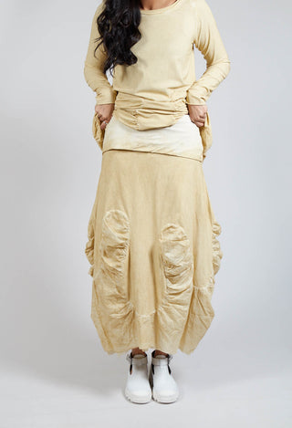 Ruched Balloon Skirt in Wax Cloud