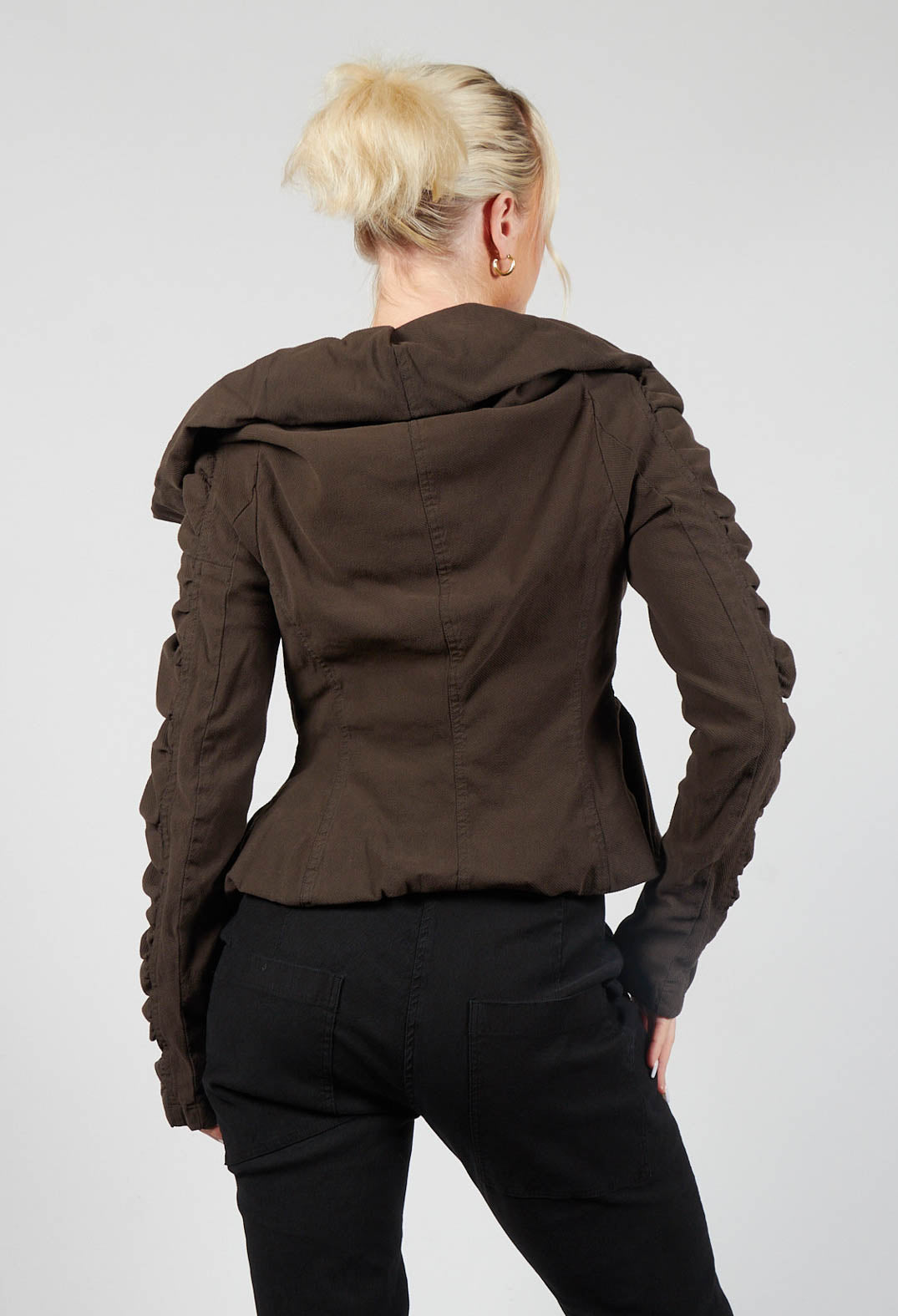 Ruched Detail Jacket in Kaffee