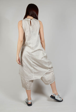Ruched Dress in Cotone Tinto Freddo Desert