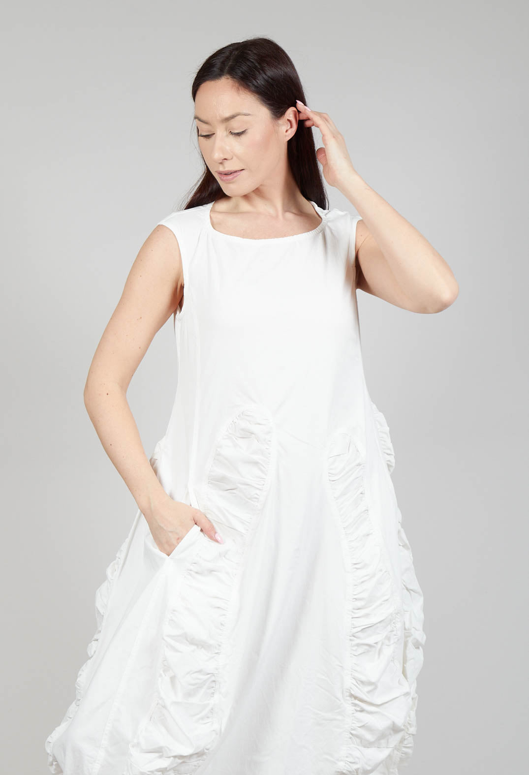 Ruched Dress in Starwhite