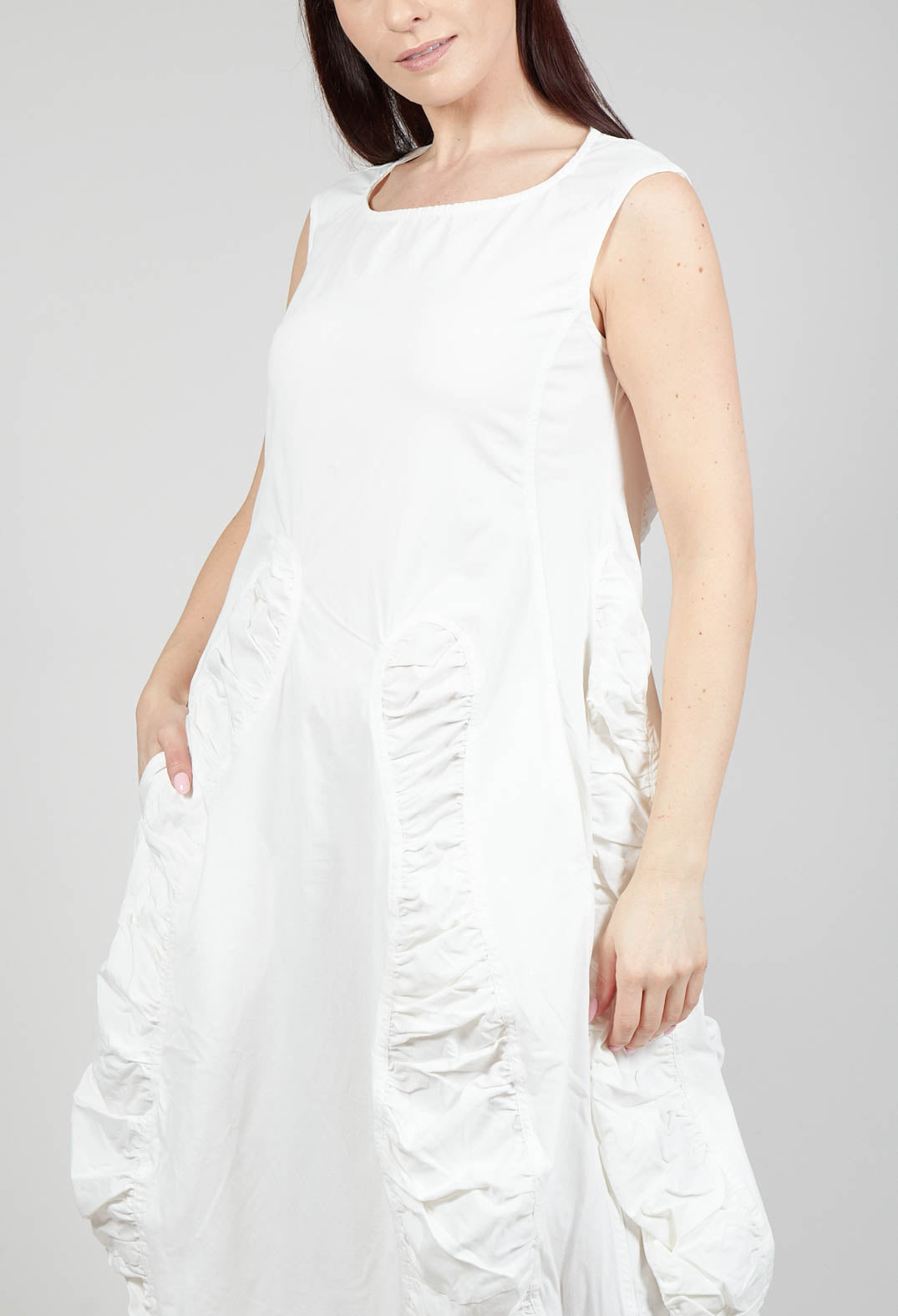 Ruched Dress in Starwhite
