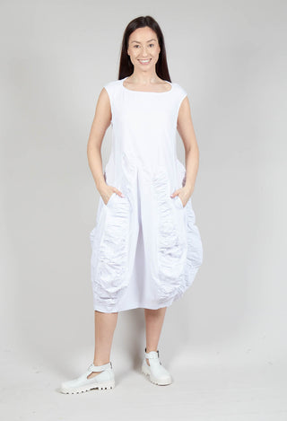 Ruched Dress in White