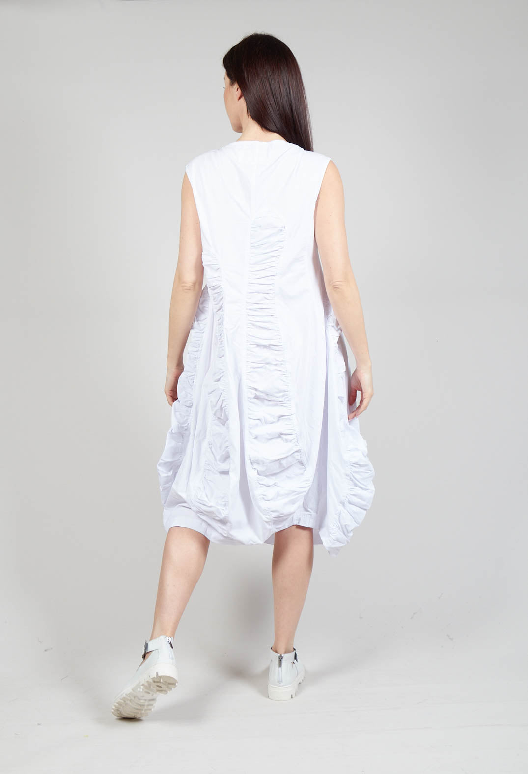 Ruched Dress in White