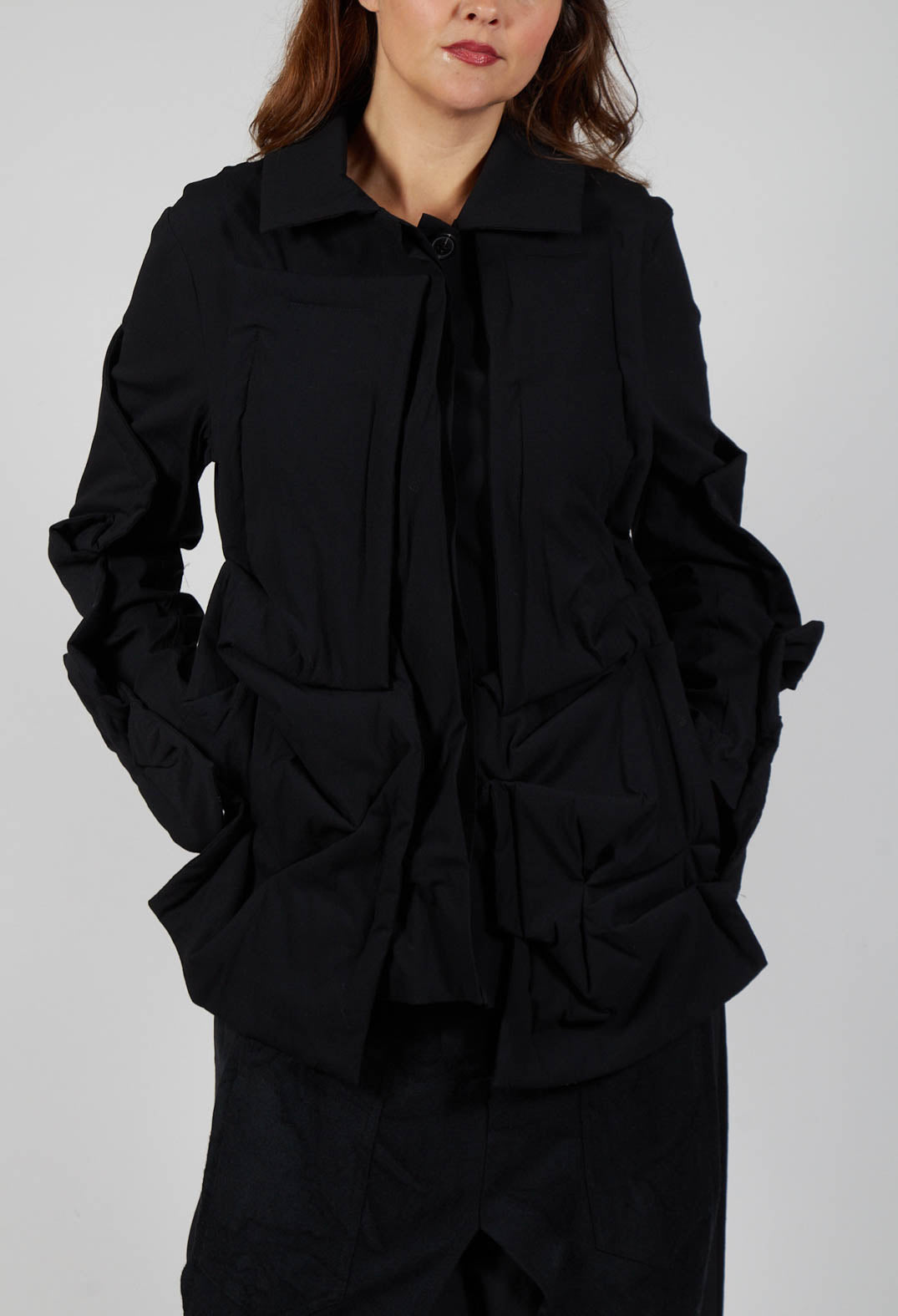 Ruched Jacket in Black