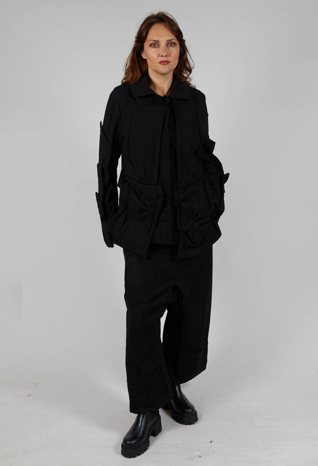 Ruched Jacket in Black