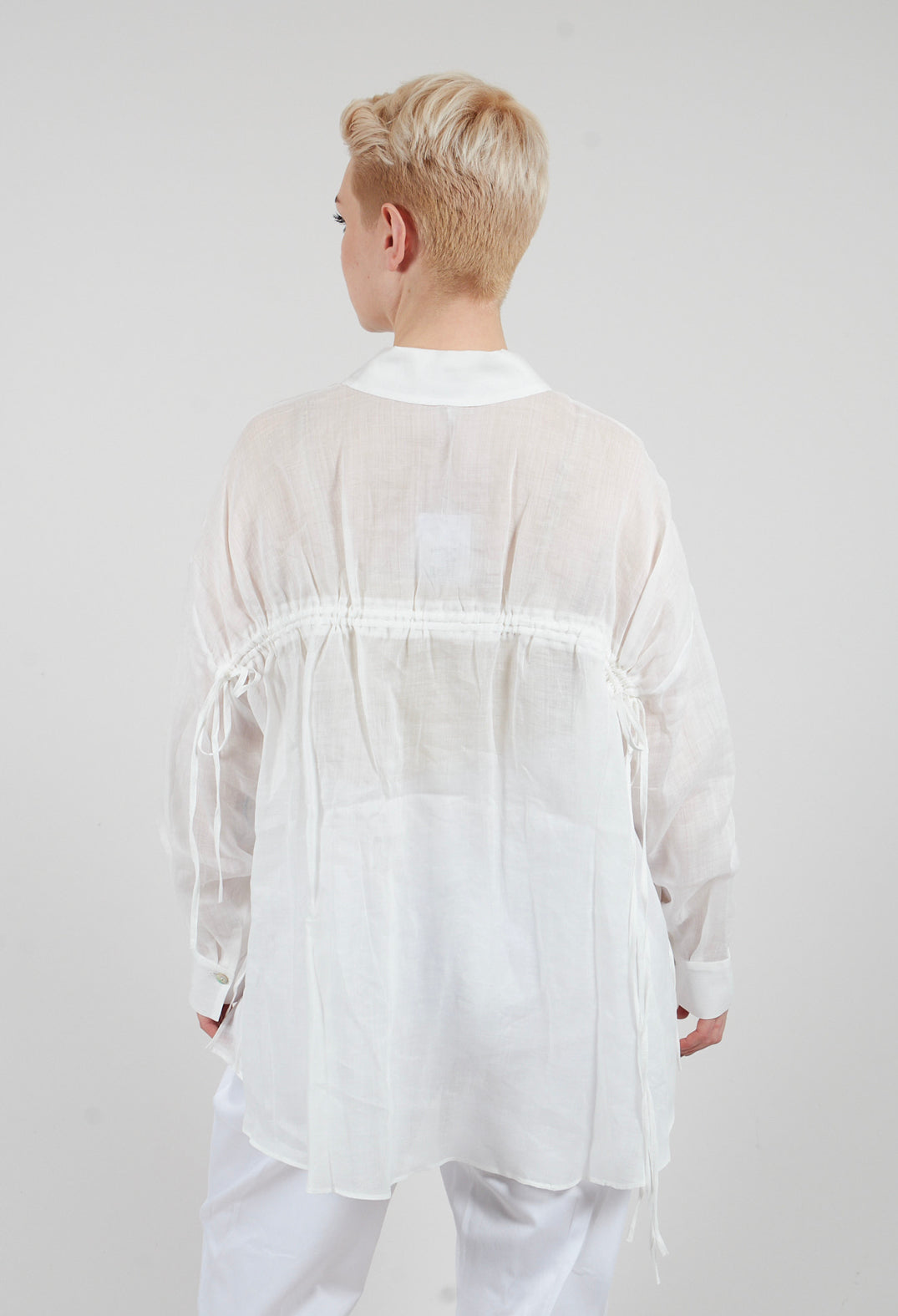 Ruched Shirt in White