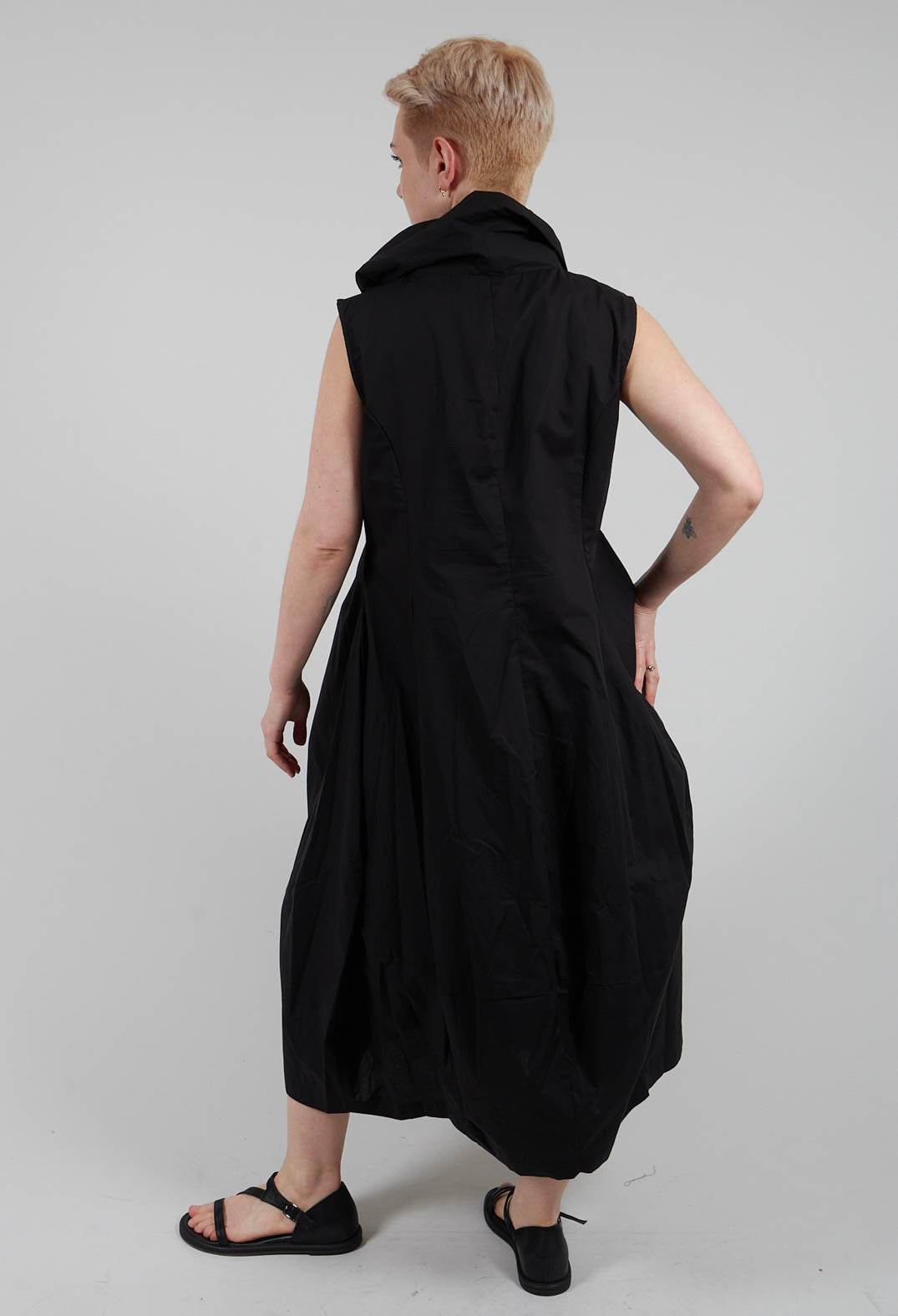 Ruffle Collar Dress in Friday Black