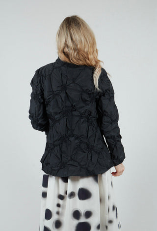 Ruffled Taffeta Jacket in Nero