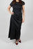 Pleated Pencil Skirt with Print in Black