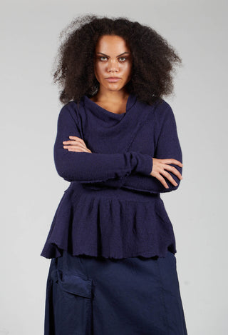 Pullover With Ascot Neck Detail in Grape