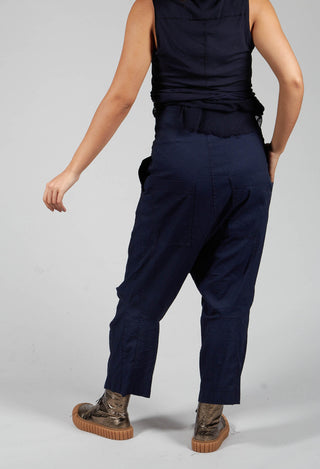 Utility High Waisted Drop Crotch Trousers in Grape