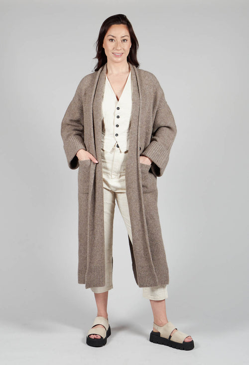 Merino Wool Overcoat in Taupe