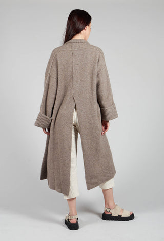 Merino Wool Overcoat in Taupe