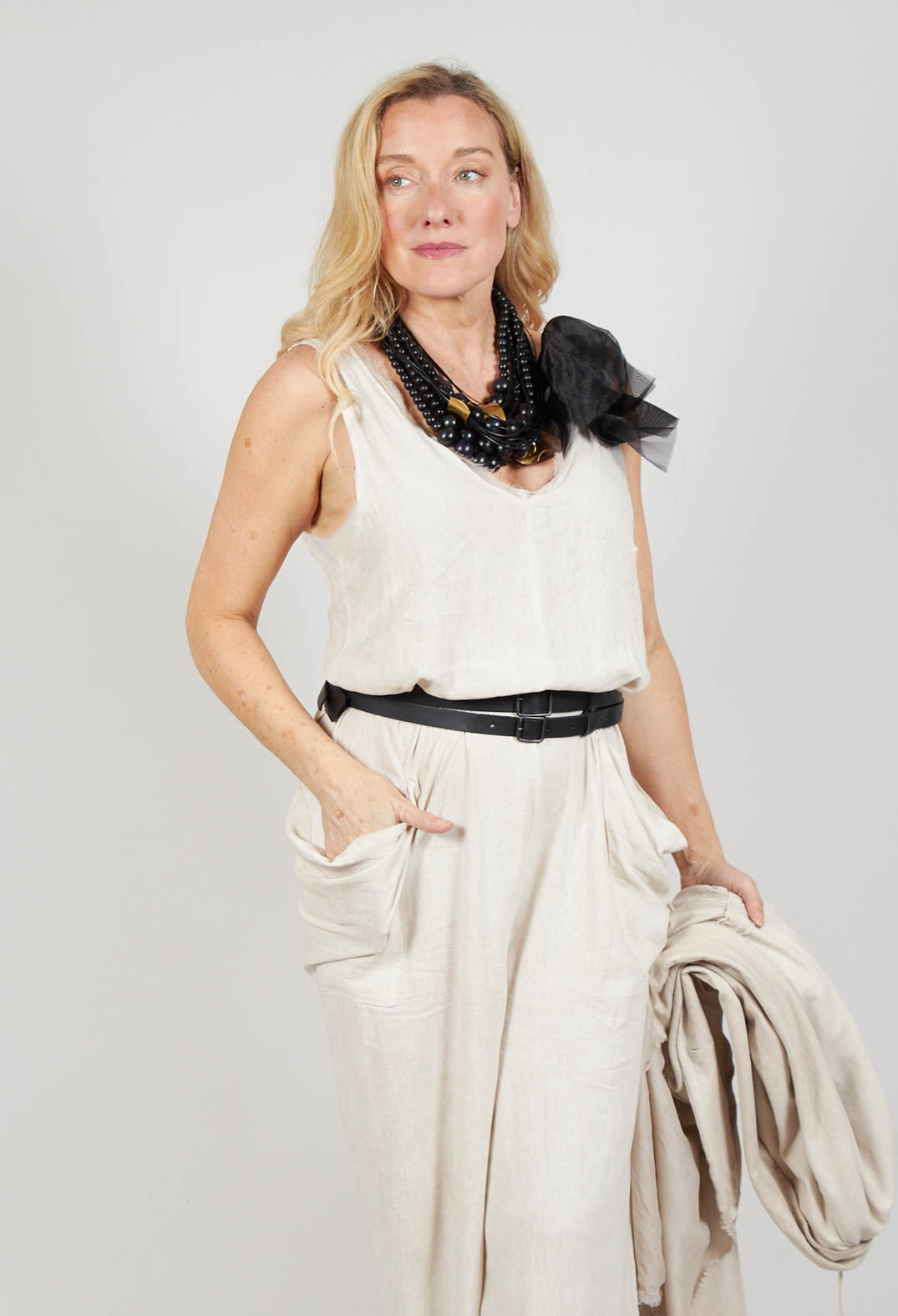 Lightweight Jumpsuit in Gesso