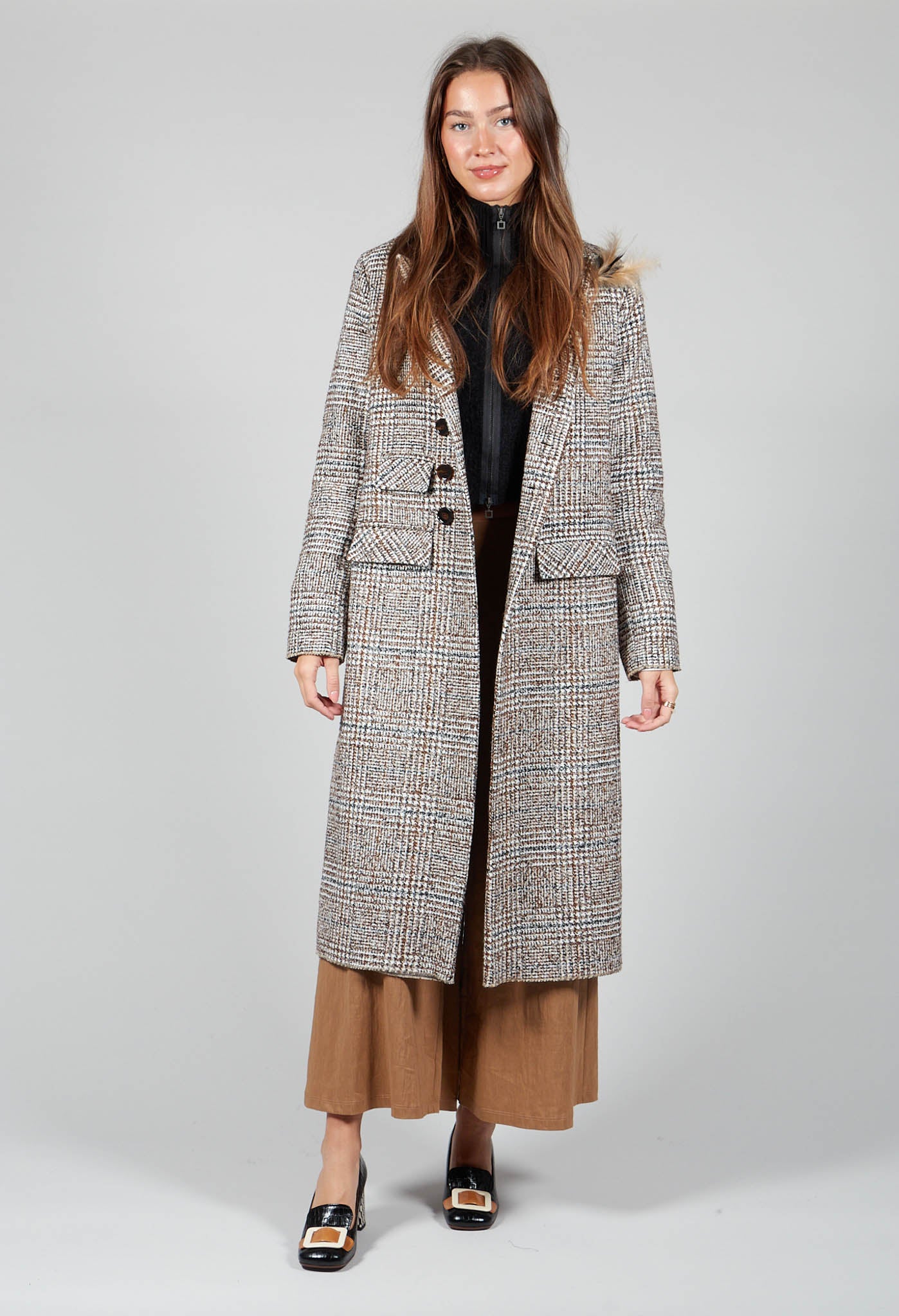 Cropped High Neck Zip Up Cardigan in Black – Olivia May