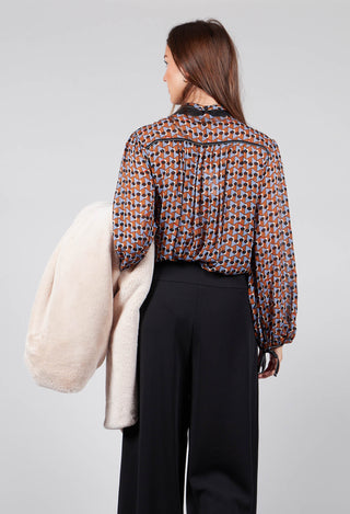 Printed Blouse in Brown