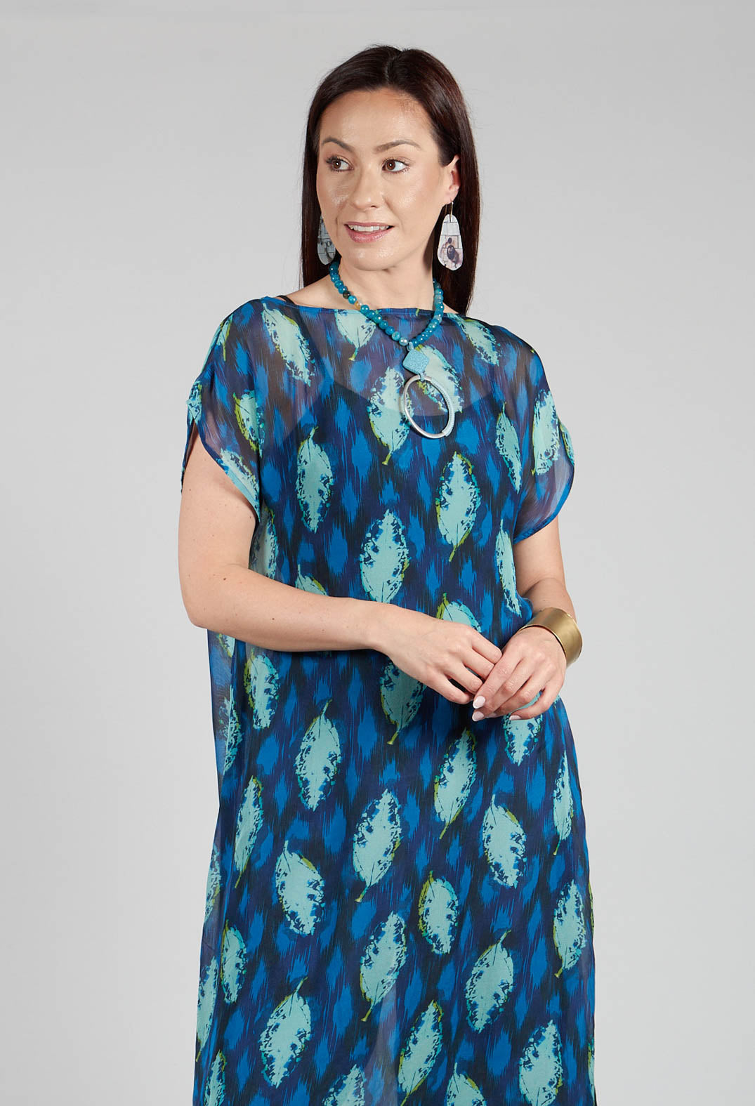 Cape Ikat Leaves Tunic in Multicolour