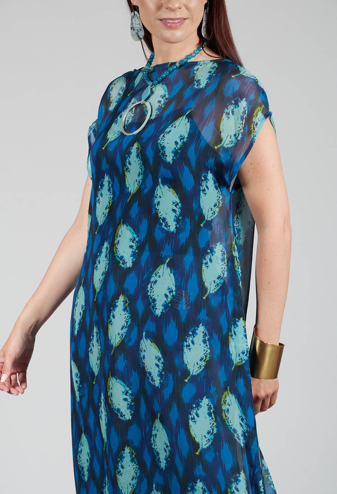 Cape Ikat Leaves Tunic in Multicolour