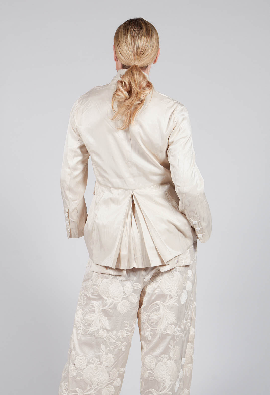 Treasury Pleat Jacket in Cream