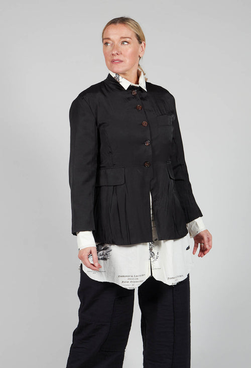 Treasury Pleat Jacket in Black