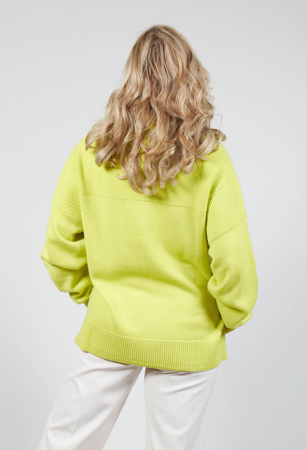 Half Zip Wool Jumper in Lime