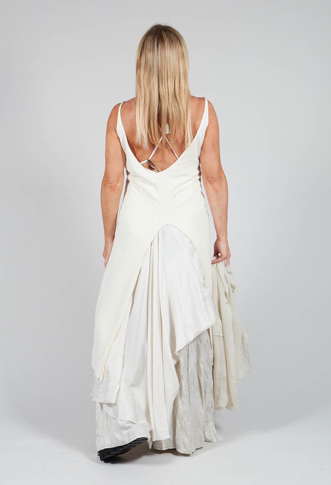 Layered Vest Dress in Chalk