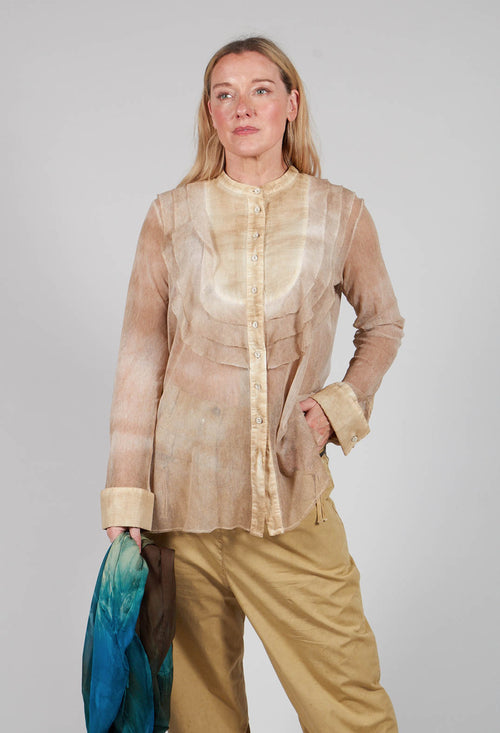 Mesh Asymmetric Blouse in Tea