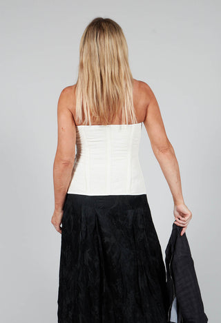 Zipper Fastening Corset Top in Chalk