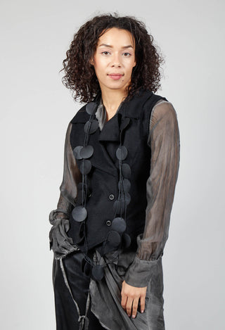 Double Breasted Gilet in Panno Nero