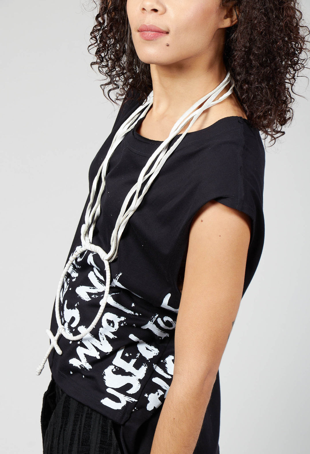 Vest Top in Black Print