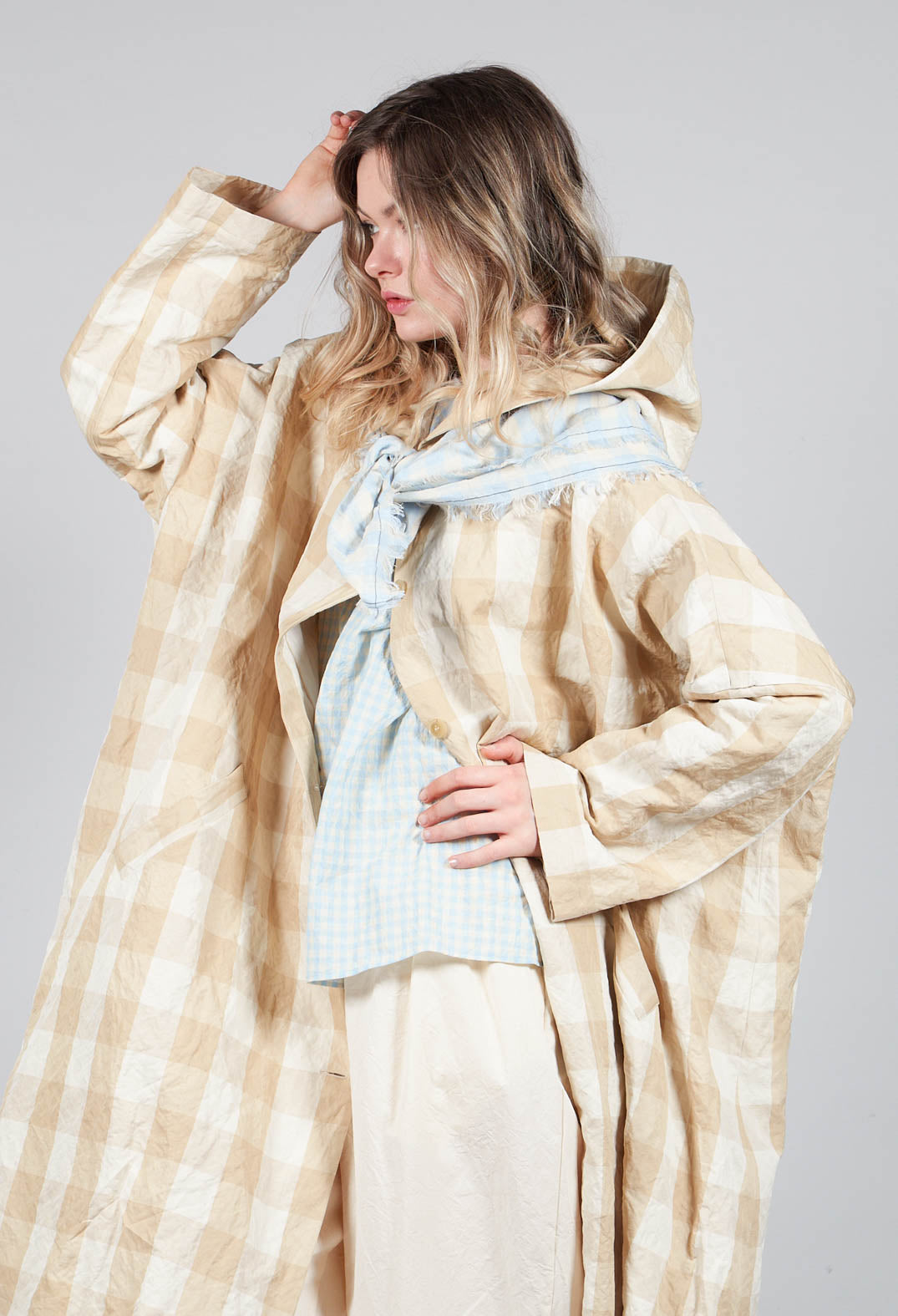Hooded Coat in Natural