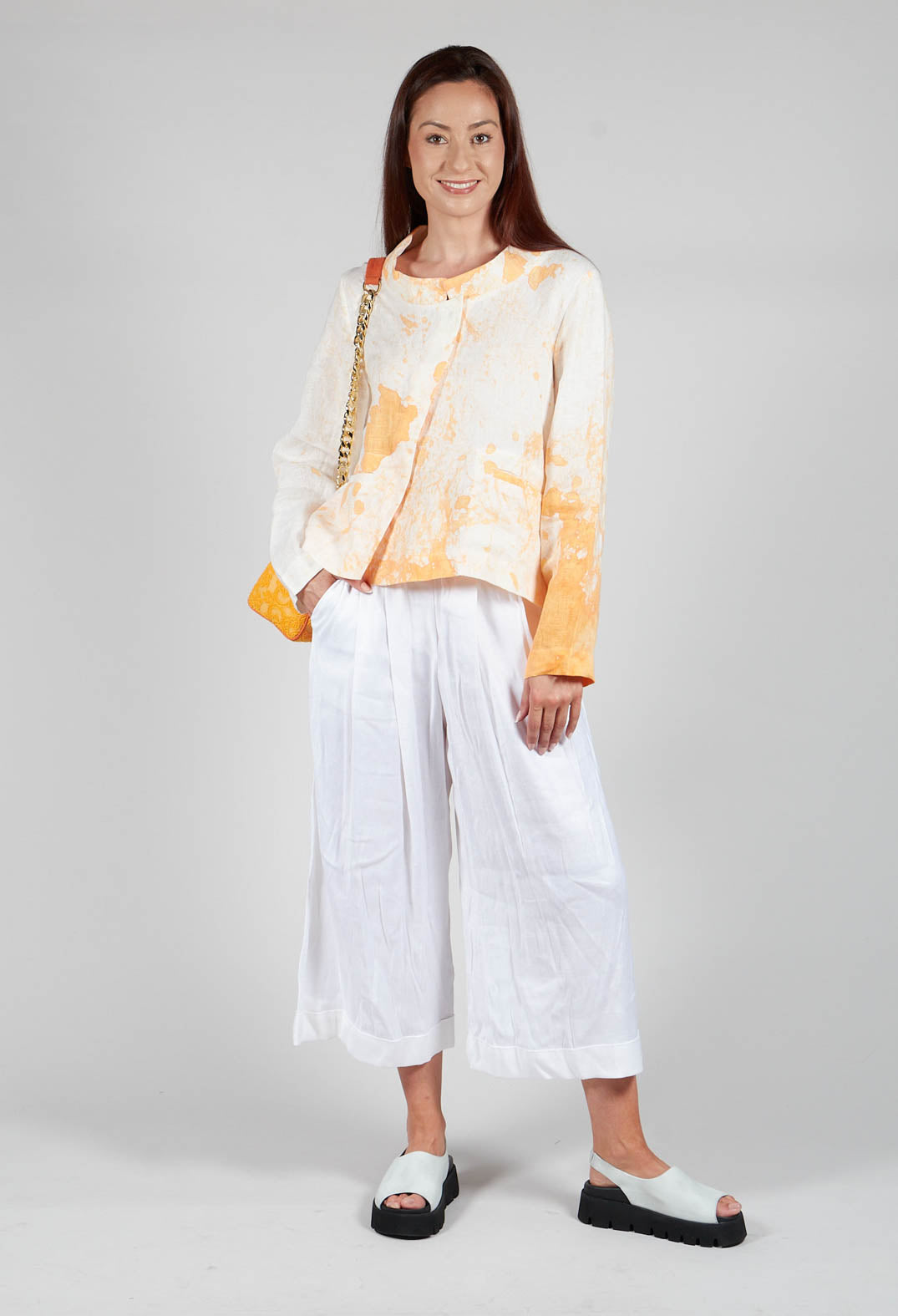 Cropped Lightweight Jacket in Orange Dye