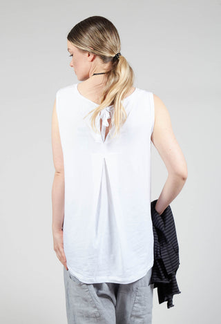 Sleeveless Swing Style T Shirt in White