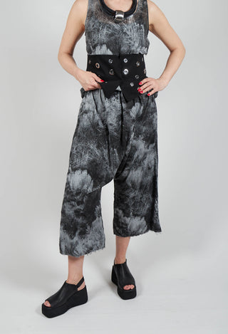 Low Crotch Pull on Trousers in Steppe Black