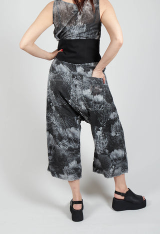 Low Crotch Pull on Trousers in Steppe Black