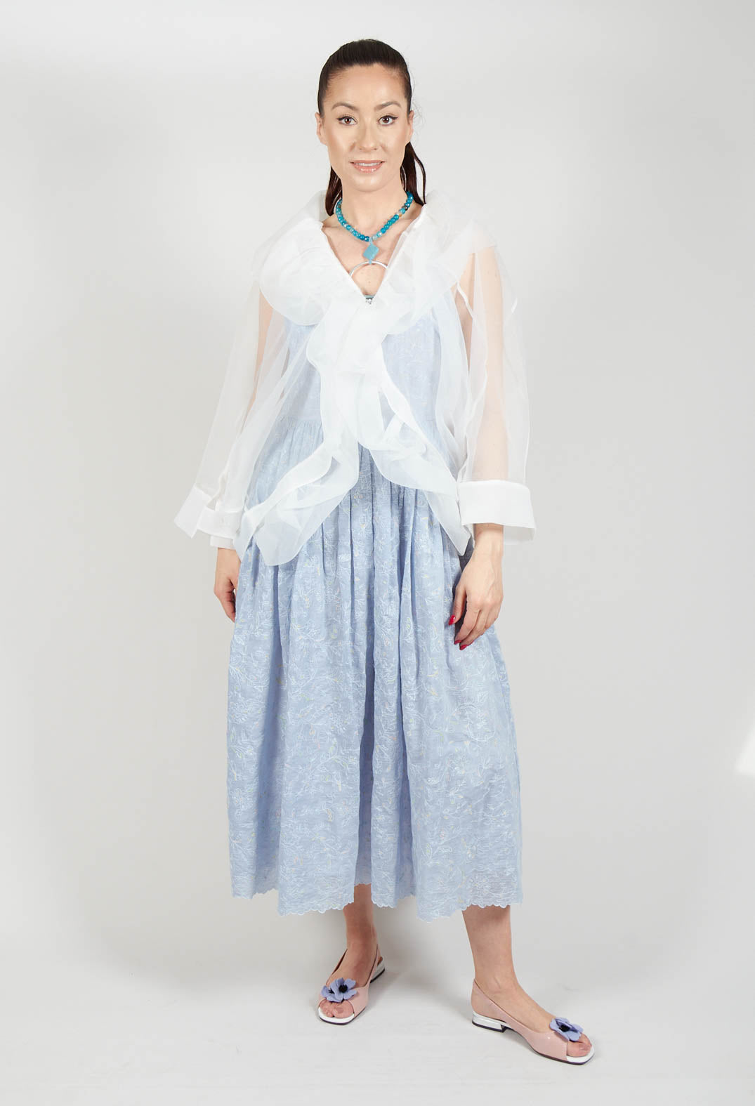 Bize Tulle Jacket in White | Olivia May