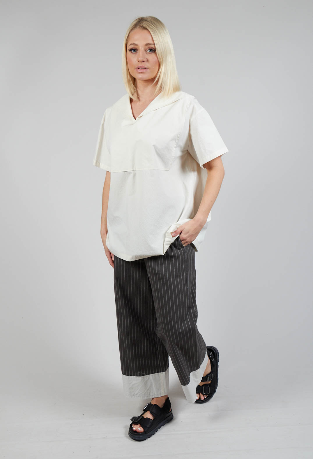 Sailor Collar Blouse in Off White