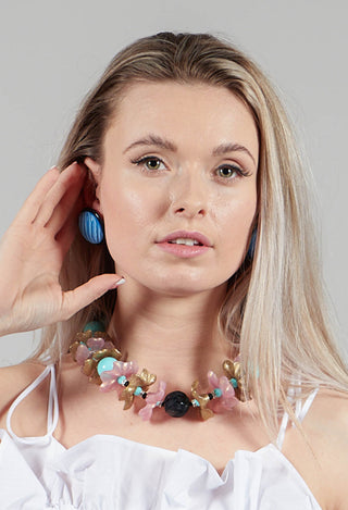Sakura Choker Necklace in Aqua